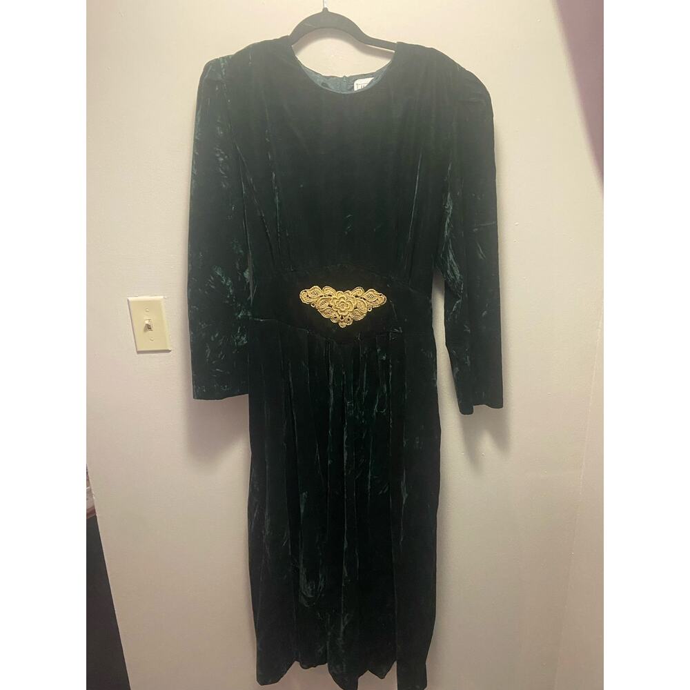 Vintage Miss Dorby Velvet Dress with Shoulder Pads